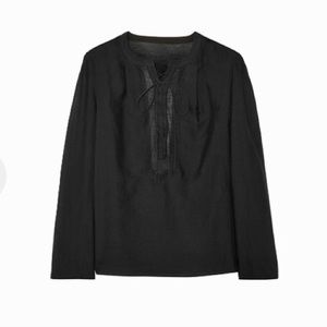 MAJE  “ Doen “ light silk/cotton-blend Voile Blouse